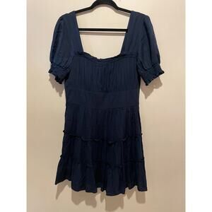 Trixxi black Y2K short sleeve baby doll cottagecore tunic to size XL